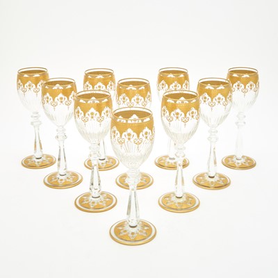 Lot 41 - Set of Twenty-One Baccarat Glass "Prestige" Pattern Claret Wine Glasses