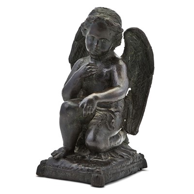 Lot 466 - Italian Bronze of a Kneeling Angel