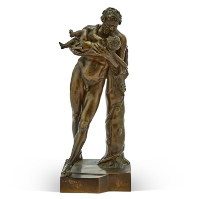 Lot 480 - Italian Bronze Figure of Silenus with the Infant Bacchus
