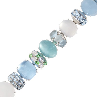 Lot 152 - Seaman Schepps White Gold, Colored Stone and Diamond 'Rio' Bracelet