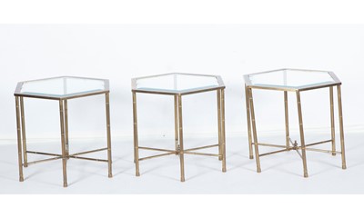 Lot 433 - Set of Three Brass Low Tables