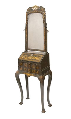 Lot 816 - George I Green- and Gilt-Japanned Dressing-Bureau On-Stand, a 'Union Suite'