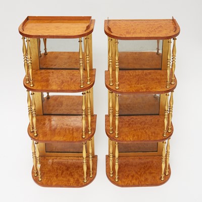 Lot 831 - Pair of Late George III Satinwood and Giltwood Hanging Shelves