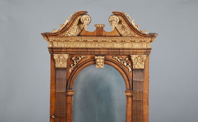 Lot 820 - George II Style Walnut and Parcel-Gilt Bureau Cabinet