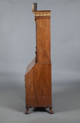 Lot 820 - George II Style Walnut and Parcel-Gilt Bureau Cabinet