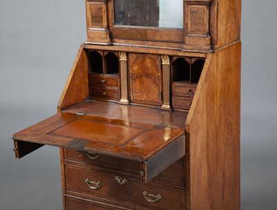 Lot 820 - George II Style Walnut and Parcel-Gilt Bureau Cabinet