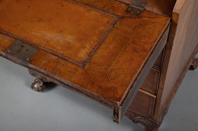 Lot 820 - George II Style Walnut and Parcel-Gilt Bureau Cabinet