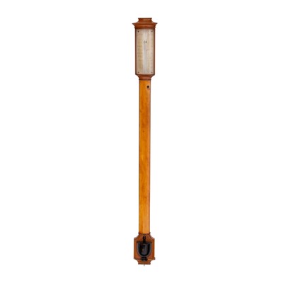 Lot 369 - George III Satinwood and Ebonized Stick Barometer