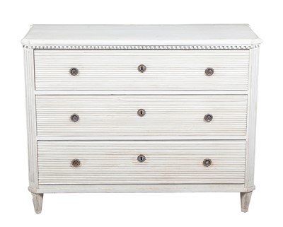 Lot 835 - Swedish Neoclassical Grey Painted Commode