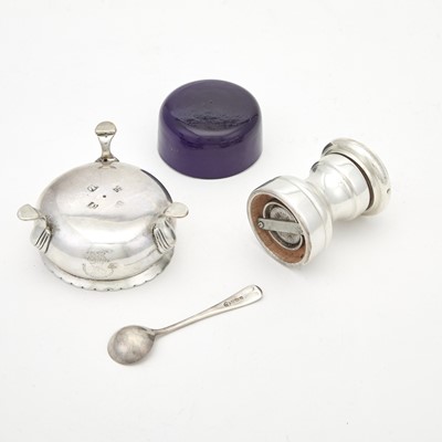 Lot 169 - Set of Six George III Sterling Silver Open Salts and Six Tiffany & Co. Silver Pepper Grinders