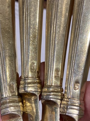 Lot 167 - Georgian Sterling Silver Gilt Dessert Service in Fitted Box