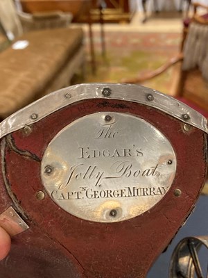 Lot 234 - French Revolutionary Wars Naval Interest: George III Silver and Plate Mounted Wood Jolly Boat