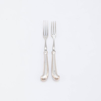 Lot 159 - Assembled Georgian Sterling Silver "Rattail" Pattern Flatware Service