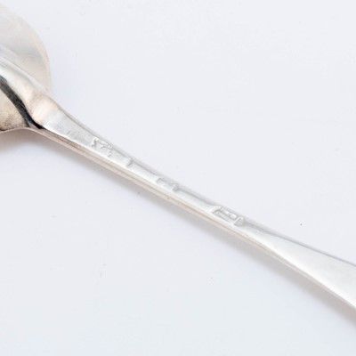 Lot 159 - Assembled Georgian Sterling Silver "Rattail" Pattern Flatware Service