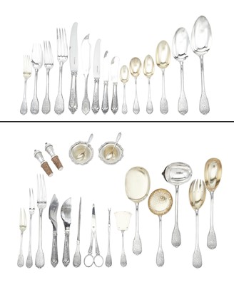 Lot 221 - Cardeilhac Sterling Silver "Chiseled Royal" Pattern Flatware Service