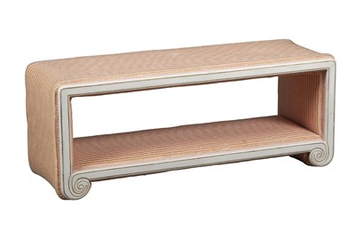 Lot 127 - White Painted and Upholstered Bench