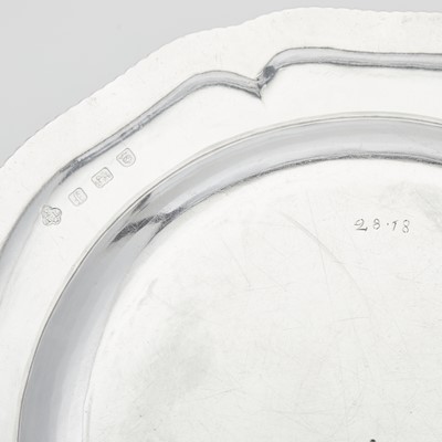 Lot 165 - Assembled Set of Eight George III Sterling Silver Dinner Plates