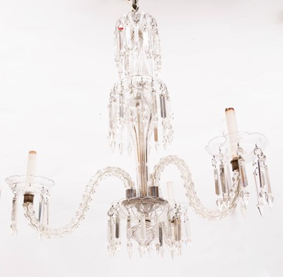 Lot 362 - George III Style Three-Light Glass Chandelier