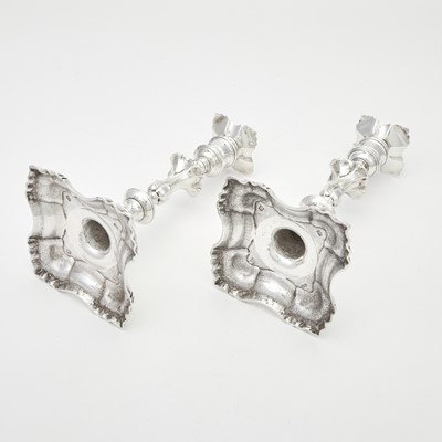 Lot 161 - Pair of George II Sterling Silver Candlesticks