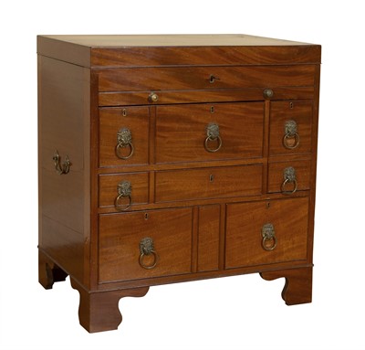 Lot 222 - Regency Brass-Mounted Mahogany Beau Brummell