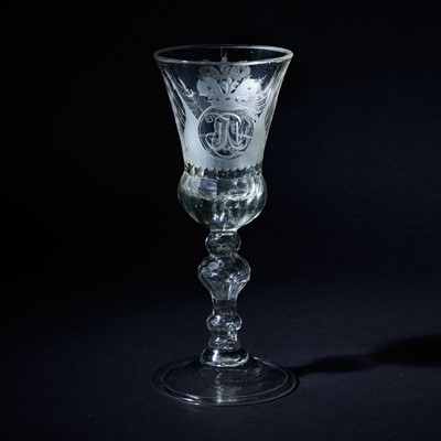 Lot 87 - Russian Blown and Etched Glass Goblet