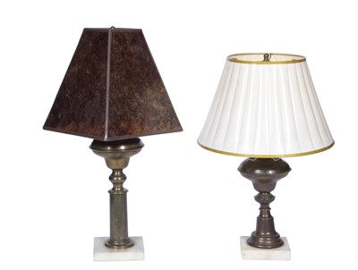 Lot 41 - Two Brass Fluid Lamps