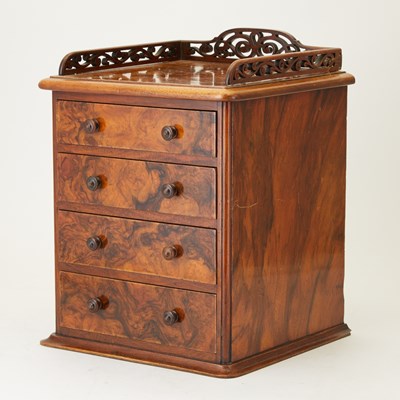 Lot 156 - Victorian Walnut Diminutive Four-Drawer Chest