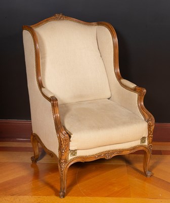 Lot 185 - Louis XV Style Carved Walnut Bergère à Oreilles