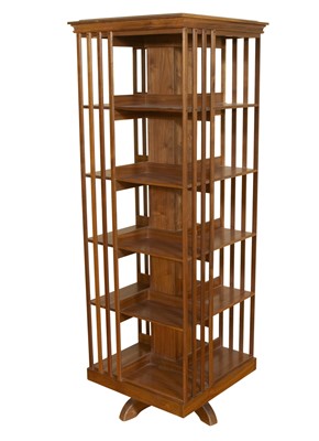 Lot 37 - Walnut Revolving Book Stand