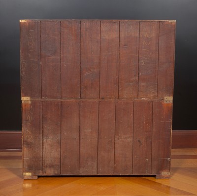 Lot 62 - English Brass-Mounted Padouk Two-Part Campaign Chest