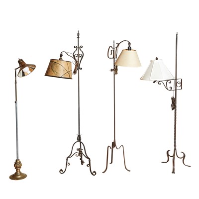 Lot 114 - Four Metal Floor Lamps
