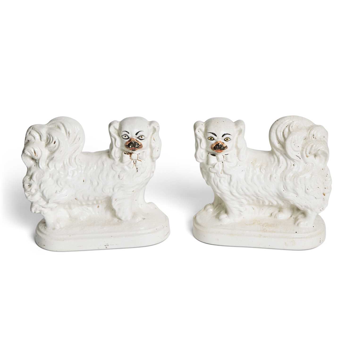 Lot 22 - Pair of Staffordshire Pottery Standing Spaniels