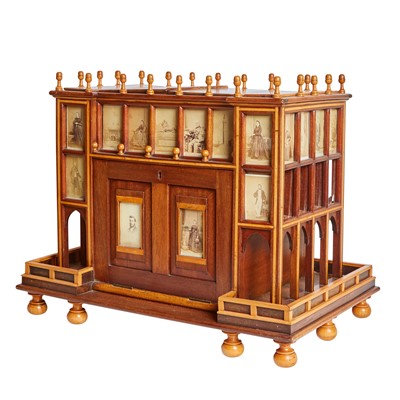 Lot 204 - Victorian Architectural Inlaid Mahogany Tabletop Cabinet
