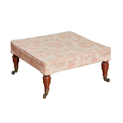 Lot 71 - Victorian Upholstered Mahogany Square Ottoman