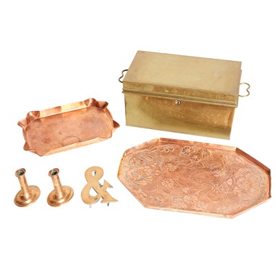 Lot 102 - Group of Copper and Brass Table Articles
