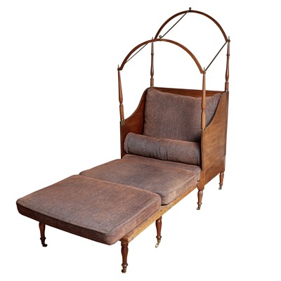Lot 10 - Regency Brass-Mounted Mahogany Campaign Bed
