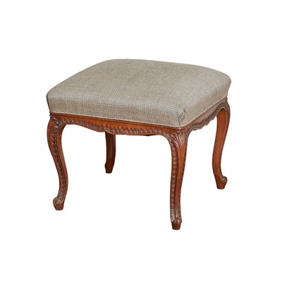 Lot 221 - Rococo Style Upholstered Mahogany Stool