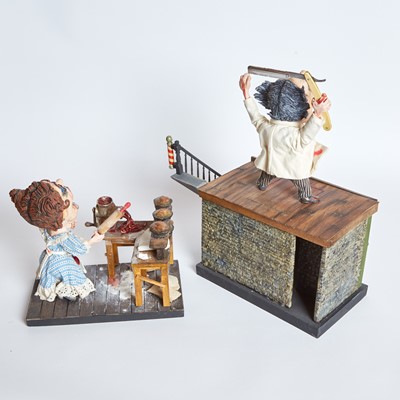 Lot 284 - An artist's three-dimensional caricature of Sweeney Todd characters
