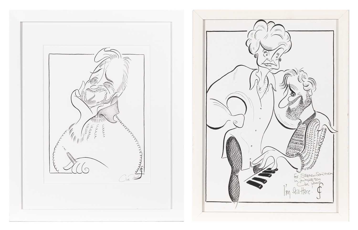 Lot 3 - Two Caricatures of Stephen Sondheim by Clive Francis