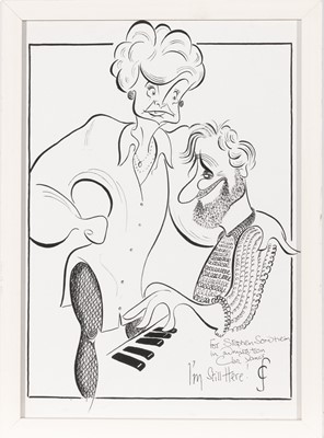 Lot 3 - Two Caricatures of Stephen Sondheim by Clive Francis