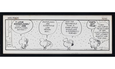 Lot 210 - Group of Eight Original Mel Lazarus "Miss Peach" cartoons
