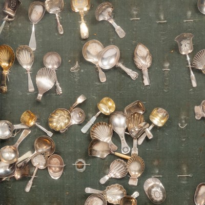 Lot 179 - Collection of Sterling Silver and Silver Plated Tea Caddy Spoons