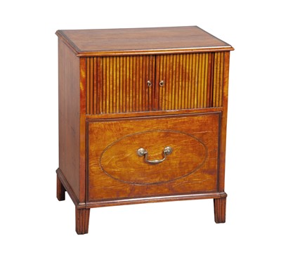 Lot 834 - George III Inlaid Satinwood Bedside Cupboard