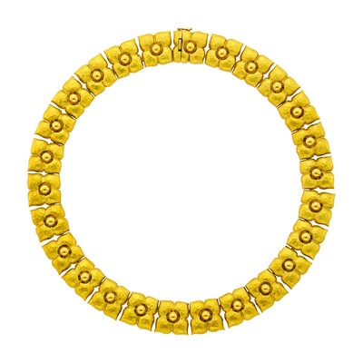 Lot 26 - Tiffany & Co., Paloma Picasso Hammered Gold Link Necklace