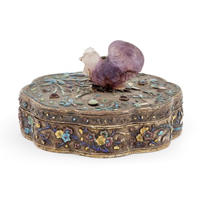Lot 158 - A Chinese Enamel White Metal Box