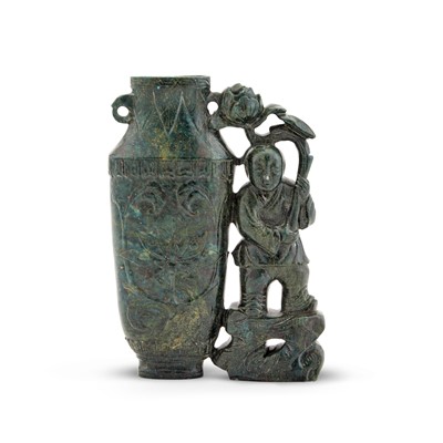 Lot 7 - A Chinese Spinach Jade Vase