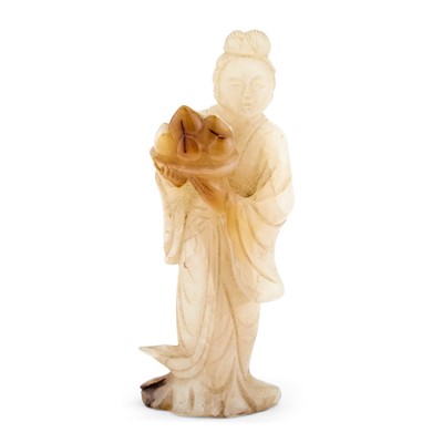 Lot 22 - A Chinese Hardstone Maiden