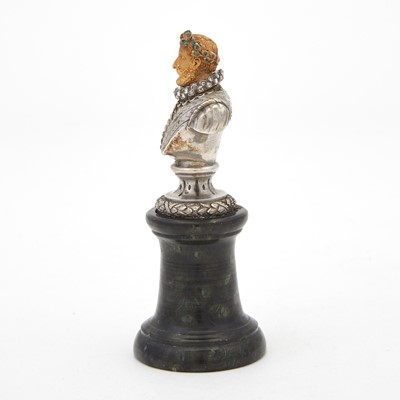 Lot 145 - Continental Silver, Gold and Hardstone Bust of an Emperor