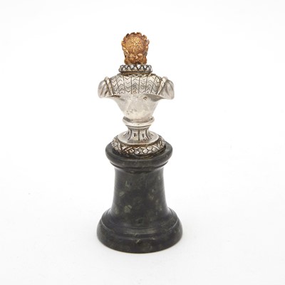 Lot 145 - Continental Silver, Gold and Hardstone Bust of an Emperor