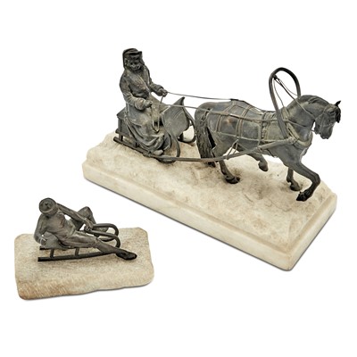 Lot 248 - Two Continental Bronze and Marble Sculptures